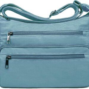 RFID Purses for Women Fabric Nylon Multi Pocket Crossbody Bag Ladies Travel Hand